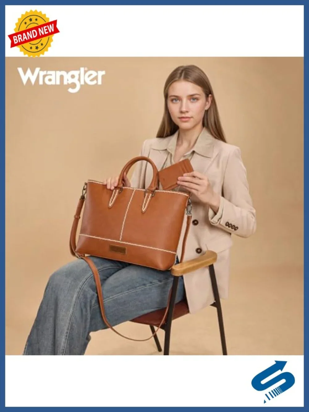 Faux Leather Tote Bag with Removable Card Holder, Top Handle Crossbody